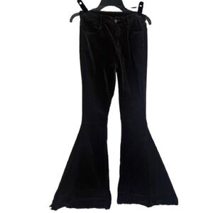 WISTERIA LANE stretch corduroy bell bottom flare pants Sz M Hippie Boho Black